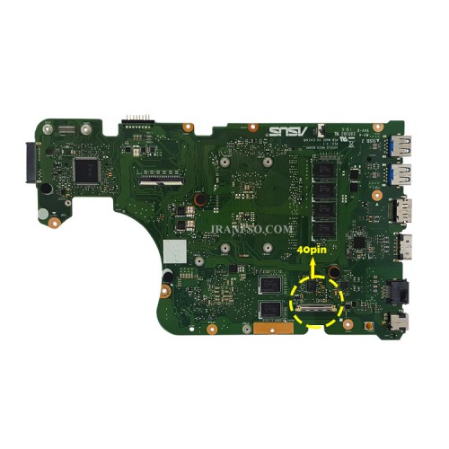 مادربرد لپ تاپ ایسوس X555LD-A555-K555-X554L CPU-I5-5_Rev 1.2-2.0-3.1_LVDS-40Pin 4GB-2GB گرافیک دار