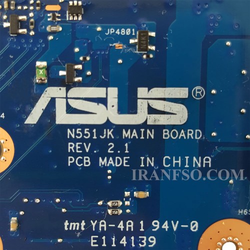 مادربرد لپ تاپ ایسوس N551JK CPU-I7-4710HQ_VGA-2GB گرافیک دار