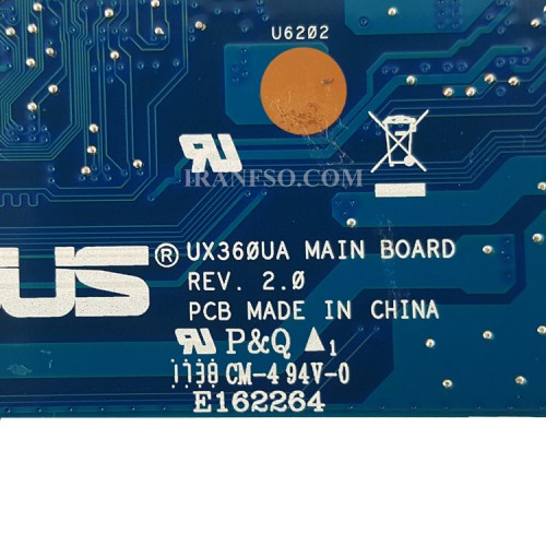 مادربرد لپ تاپ ایسوس ZenBook Flip UX360UA_CPU-I5-7200U_Ram-8GB گرافیک اینتلی