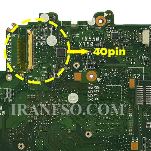 مادربرد لپ تاپ ایسوس X550ZE-K550ZE-K550Z_CPU-A10-7400P 40Pin_VGA-2GB گرافیک دار-تعمیری