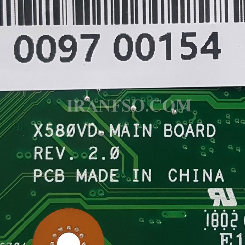 مادربرد لپ تاپ ایسوس VivoBook Pro X580VD_CPU-I7-7_VGA-4GB گرافیک دار-تعمیری