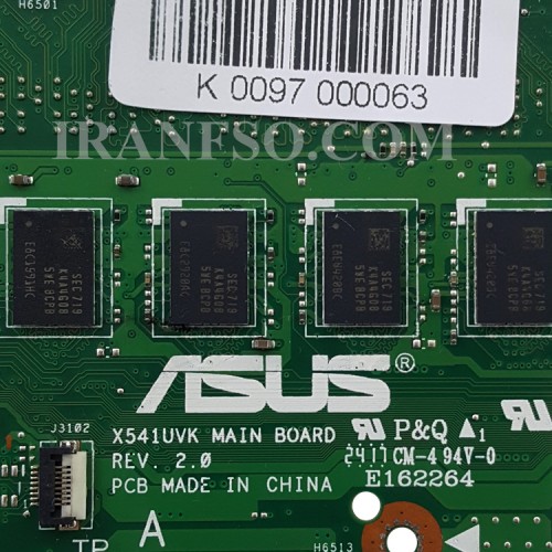 مادربرد لپ تاپ ایسوس X541UVK-K541_CPU-I5-7_Ram-4GB_VGA-2GB گرافیک دار-اسلات رم خراب