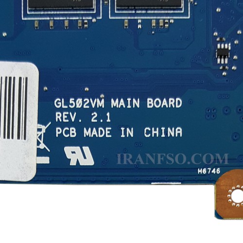 مادربرد لپ تاپ ایسوس GL502VM CPU-I7-7700HQ_Ram-8GB_VGA-6GB Type C گرافیک دار