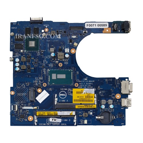 مادربرد لپ تاپ دل Inspiron 5558 CPU-I5-5200U_AAL10_LA-B843P گرافیک دار-با VGA