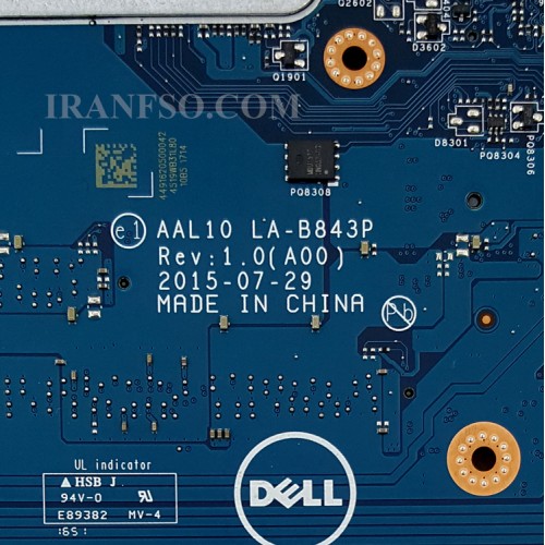 مادربرد لپ تاپ دل Inspiron 5558 CPU-I5-5200U_AAL10_LA-B843P گرافیک دار-با VGA