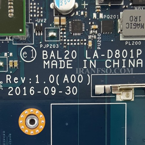 مادربرد لپ تاپ دل Inspiron 15-5567_CPU-I5-7200_BAL20_LA-D801P VGA-2GB گرافیک دار