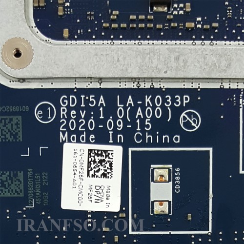 مادربرد لپ تاپ دل Inspiron 15 3501 CPU-I5-11_GDI5A_LA-K033P VGA-2GB گرافیک دار