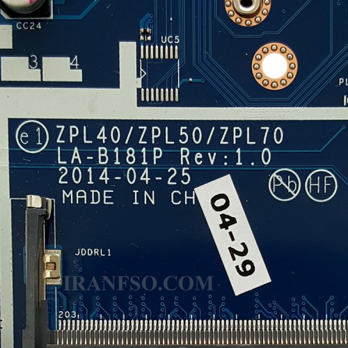مادربرد لپ تاپ اچ پی ProBook 450-G2_CPU-I5-5_LA-B181P LVDS-40Pin 1GB گرافیک دار