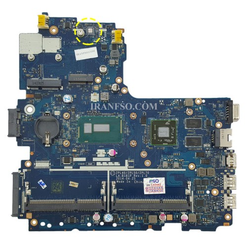 مادربرد لپ تاپ اچ پی ProBook 450-G2_CPU-I3-5_ZPL40-ZPL50-ZPL70_LA-B181P_LED-30Pin_VGA-1GB گرافیک دار