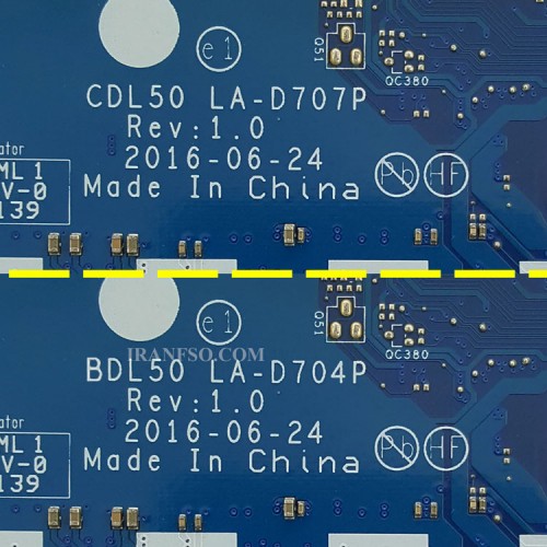 مادربرد لپ تاپ اچ پی Pavilion 15-AY CPU-I7-6_CDL50-BDL50_LA-D704P_LA-D707P گرافیک اینتلی