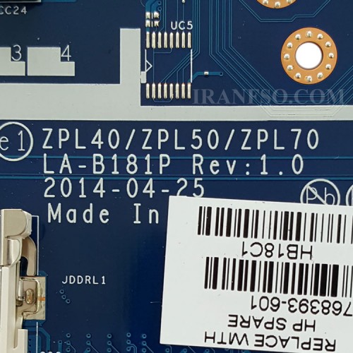 مادربرد لپ تاپ اچ پی ProBook 450-G2_CPU-I5-4_LA-B181P_EDP-30Pin_VGA-1GB گرافیک دار