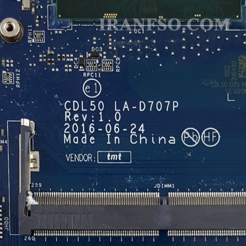مادربرد لپ تاپ اچ پی Pavilion 15-AY CPU-I7-7500U_CDL50_LA-D707P_VGA-4GB گرافیک دار