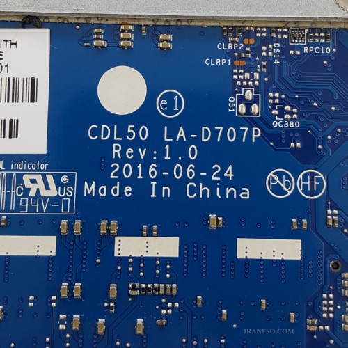 مادربرد لپ تاپ اچ پی Pavilion 15-AY CPU-I7-7500U_CDL50_LA-D707P_VGA-2GB گرافیک دار