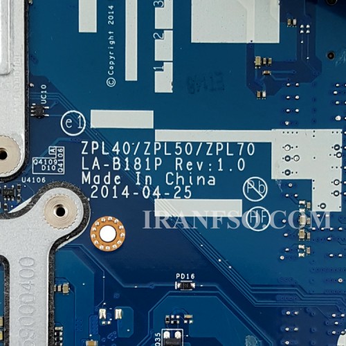 مادربرد لپ تاپ اچ پی ProBook 450-G2 CPU-I5-4_ZPL40-ZPL50-ZPL70_LA-B181P LED 40Pin 2GB گرافیک دار-تعمیری
