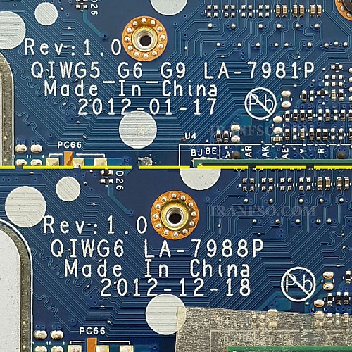 مادربرد لپ تاپ لنوو IdeaPad G580_LA-7981P_1GB گرافیک دار