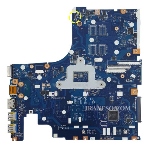مادربرد لپ تاپ لنوو IP500-15ISK CPU-I5_6200_AIWZ2-AIWZ3_LA-C851P_2GB_3D WEB_R7-M360 گرافیک دار-مشابه Z51-70 تعمیری