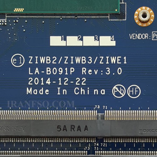 مادربرد لپ تاپ لنوو IdeaPad B50-70_IP305 CPU-I7-4510U_LA-B091P 1GB گرافیک دار