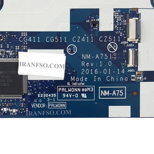 مادربرد لپ تاپ لنوو IP310-15ISK_IP510_I7-6500U_NM-A751_4GB-2GB گرافیک دار-سوکت ریز-CPU حرارت دیده