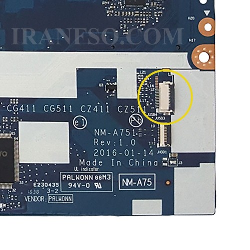 مادربرد لپ تاپ لنوو IP310-15_IP510_I5-6_NM-A751_CG411-511_CZ411-511_4G-2G گرافیک دار سوکت ریز