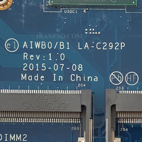 مادربرد لپ تاپ لنوو IdeaPad B50-30_B51-30_CPU-Celeron_LA-C292P بدون گرافیک