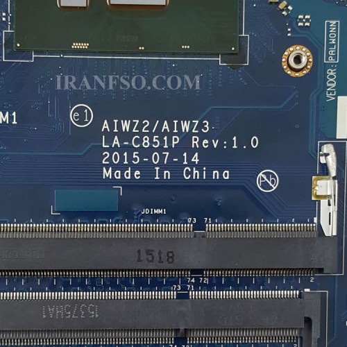 مادربرد لپ تاپ لنوو IP500-15ISK_I5-6_LA-C851P_3D WEB_R7-M360_PM2GM مشابه Z51-70-سی پی یو حرارت دیده