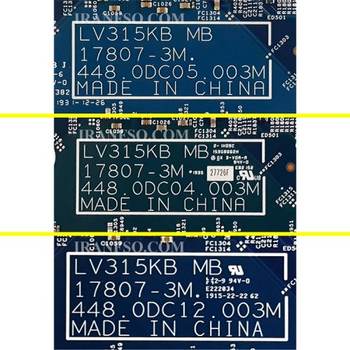 مادربرد لپ تاپ لنوو V130-V330-15IKB CPU-I7-7_LV315KB_17807-3M_448-0DC04.003M-3M 4GB گرافیک اینتلی