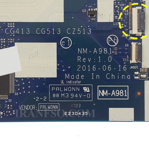 مادربرد لپ تاپ لنوو IP310-15IKB_IP510-15_I5-7_NM-A981_Ram-4G_VGA-2G گرافیک دار سوکت ریز