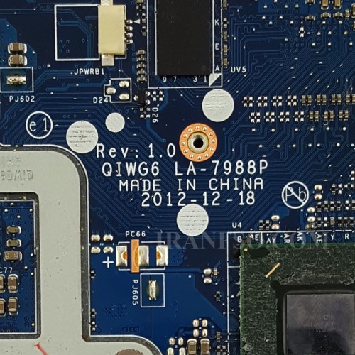 مادربرد لپ تاپ لنوو IdeaPad G580 HM76_QIWG5_G6_G9_LA-7981P_LA-7988P_VGA-1GB گرافیک دار-تعمیری