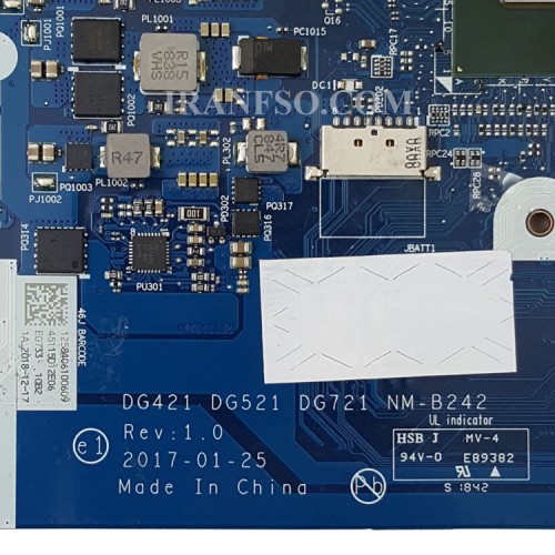 مادربرد لپ تاپ لنوو IdeaPad 320 CPU-I7-7_DG421-DG521-DG721_NM-B242_RAM-4GB_PM2GM
