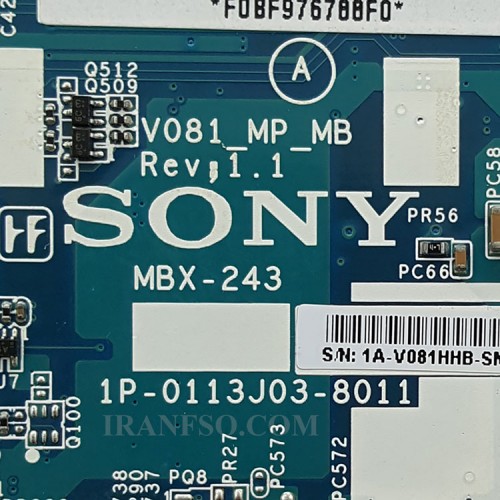 مادربرد لپ تاپ سونی VPCF2 HM65_MBX-243_V081_1P-0113J03-8011_3D Support_1GB گرافیک دار