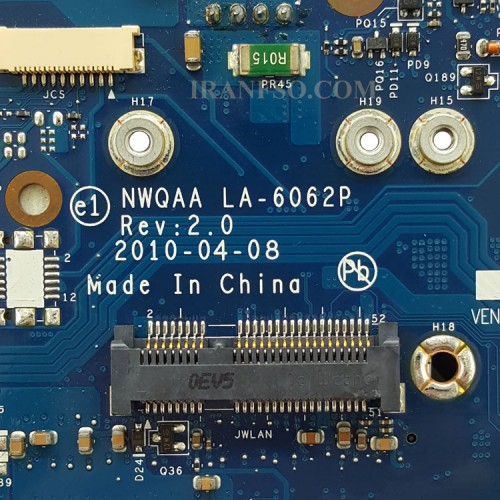 مادربرد لپ تاپ توشیبا Satellite A660_NWQAA_LA-6062P_VGA-1GB گرافیک دار