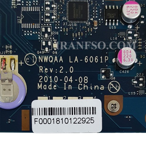 مادربرد لپ تاپ توشیبا Satellite A665 HM55_NWQAA_LA-6061P گرافیک اینتلی