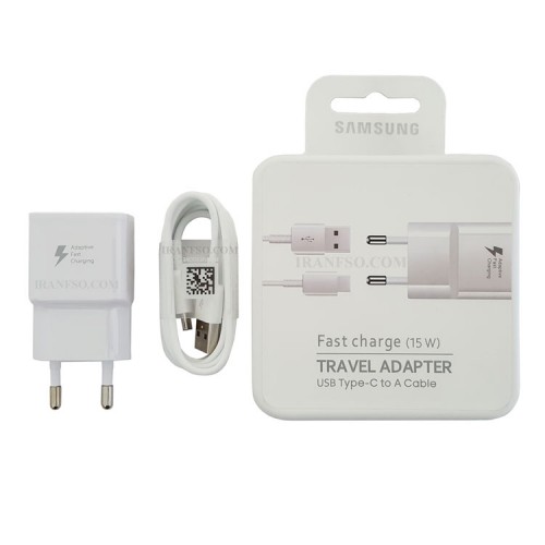 آداپتور تبلت و موبایل سامسونگ 5V 2A Fast USB To Type C با پک به همراه کابل