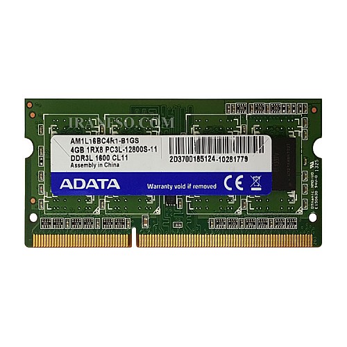 رم لپ تاپ 4 گیگ Adata DDR3-PC3L-1600-12800 MHZ 1.35V