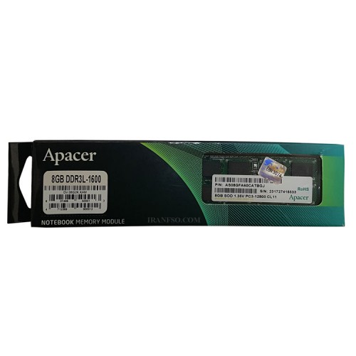رم لپ تاپ 8 گیگ Apacer DDR3-PC3L-1600-12800 MHZ 1.35V