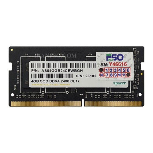 رم لپ تاپ 4 گیگ Apacer DDR4-2400 MHZ 1.2V