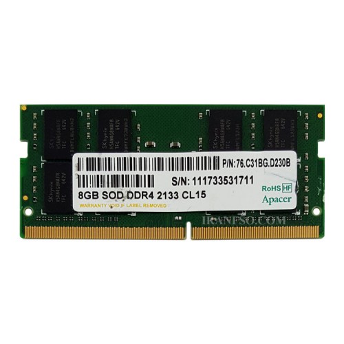 رم لپ تاپ 8 گیگ Apacer DDR4-2133 MHZ 1.2V شش ماه گارانتی