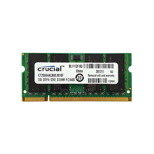 رم لپ تاپ 2 گیگ Crucial DDR2-800-6400 MHZ 1.8V سه ماه گارانتی