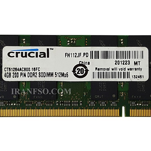 رم لپ تاپ 4 گیگ Crucial DDR2-800-6400 MHZ 1.8V