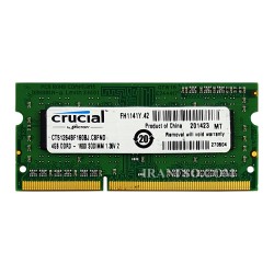 رم لپ تاپ 4 گیگ Crucial DDR3 1600-12800 MHz 1.5V شش ماه گارانتی
