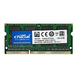 رم لپ تاپ 8 گیگ Crucial DDR3-PC3L 1600-12800 MHZ 1.35V یک سال گارانتی
