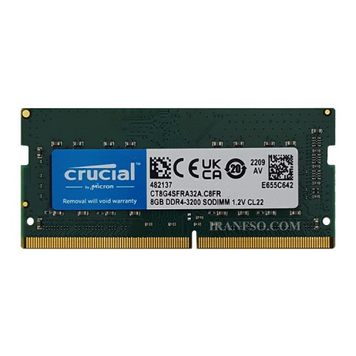 رم لپ تاپ 8 گیگ کروشیال DDR4-3200 MHZ 1.2V گارانتی حامی