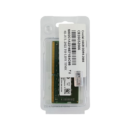 رم لپ تاپ 16 گیگ Crucial DDR4-2666 MHZ 1.2V گارانتی سازگار