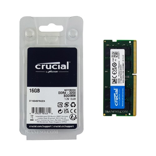 رم لپ تاپ 16 گیگ Crucial DDR4-3200 MHz 1.2V هجده ماه گارانتی-با پک
