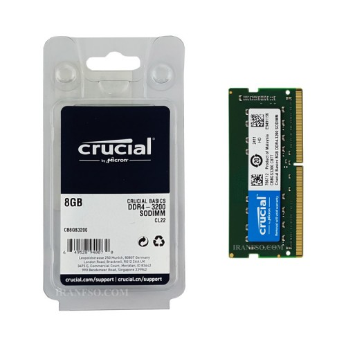 رم لپ تاپ 8 گیگ Crucial DDR4-3200 MHz 1.2V گارانتی سازگار