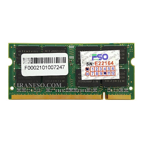 رم لپ تاپ 2 گیگ Elixir DDR2-667-5300 MHZ 1.8V سه ماه گارانتی