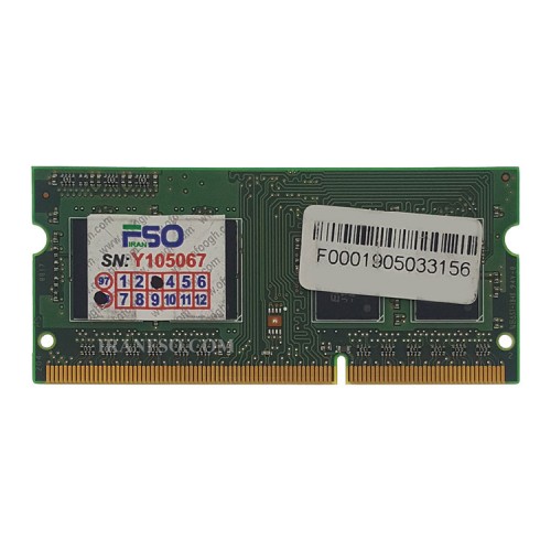 رم لپ تاپ 1 گیگ Elpida DDR3-8500-1066 MHZ 1.5V سه ماه گارانتی