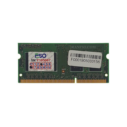 رم لپ تاپ 1 گیگ Elpida DDR3-8500-1066 MHZ 1.5V سه ماه گارانتی