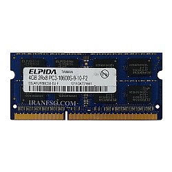 رم لپ تاپ 4 گیگ Elpida DDR3 1333-10600 MHz 1.5V یک سال گارانتی