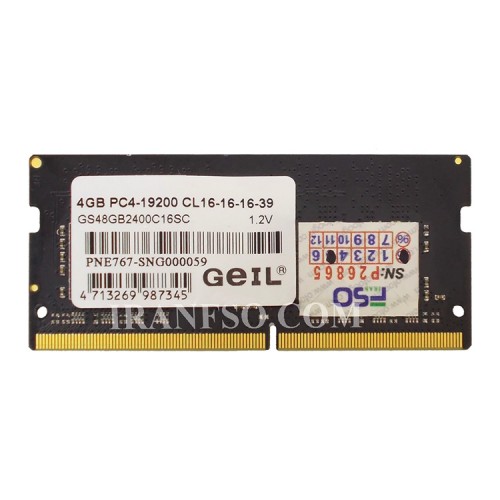 رم لپ تاپ 4 گیگ Geil DDR4-2400 MHZ 1.2V